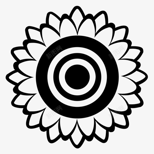 向日葵装饰花花卉装饰svg_新图网 https://ixintu.com 花卉 装饰 向日葵 花花 图案 符号