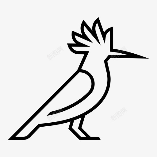 hoopoebirdforestsvg_新图网 https://ixintu.com 啄木鸟 鸟类 线图 图标