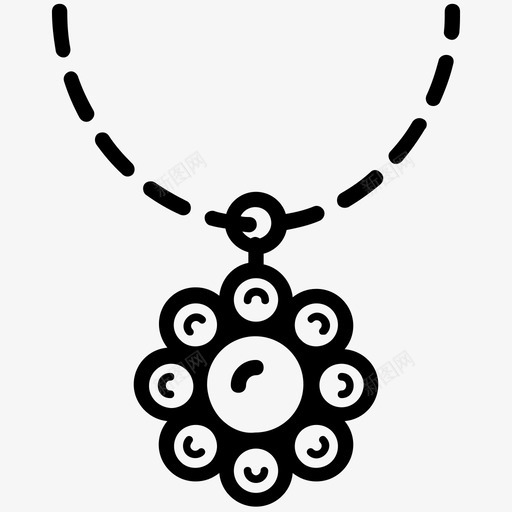 花朵吊坠项链珠宝系列图标svg_新图网 https://ixintu.com 花朵 吊坠 项链 珠宝 系列 图标