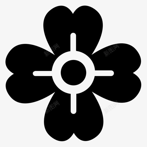 四瓣花装饰花花图案svg_新图网 https://ixintu.com 瓣花 装饰 图案 花花 符号