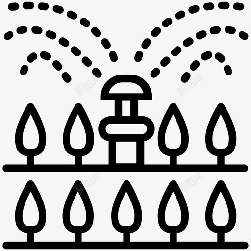 花园洒水器滴灌灌溉系统svg_新图网 https://ixintu.com 花园 洒水器 灌溉 系统 滴灌 洒水 自动 草坪 浇水 图标