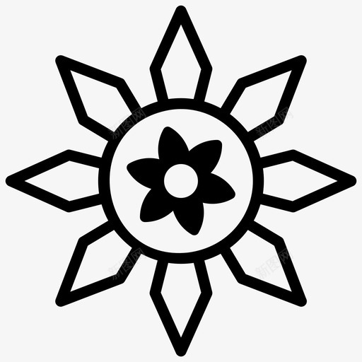 部落花阿兹台克花卉图案svg_新图网 https://ixintu.com 部落 落花部 落花 阿兹 台克 花卉 图案 符号 线图 图标