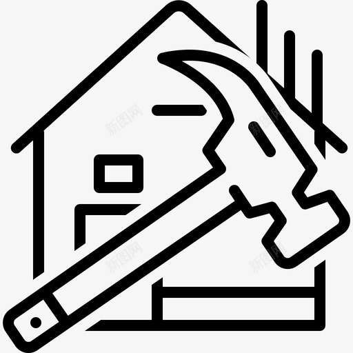 建造锤子房子svg_新图网 https://ixintu.com 建造 锤子 房子 制造