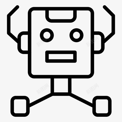 机器人人工智能svg_新图网 https://ixintu.com 机器人 人工智能 科学技术 机器 人和 线图 图标