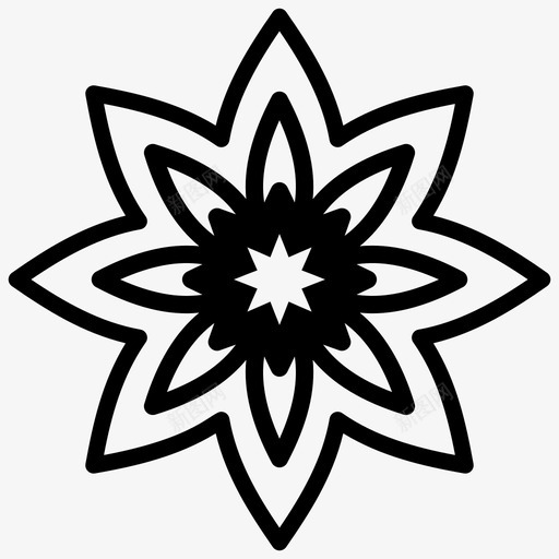 部落花阿兹台克花图案svg_新图网 https://ixintu.com 部落 落花部 落花 阿兹 台克 图案 符号 古代 纹身 线图 图标
