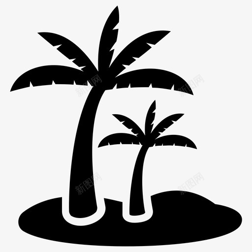 岛海滩森林地区svg_新图网 https://ixintu.com 海滩 森林 地区 野餐 放松 热带 岛屿 字形 图标