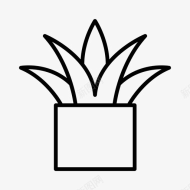 盆栽植物装饰绿色植物图标