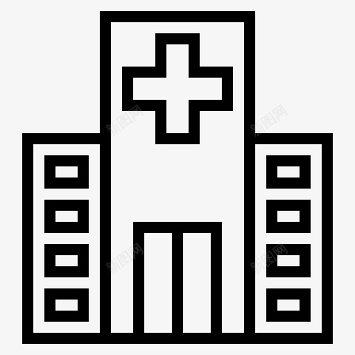 医院大楼中心svg_新图网 https://ixintu.com 医疗 医院 大楼 中心 医疗保健 场所 大纲