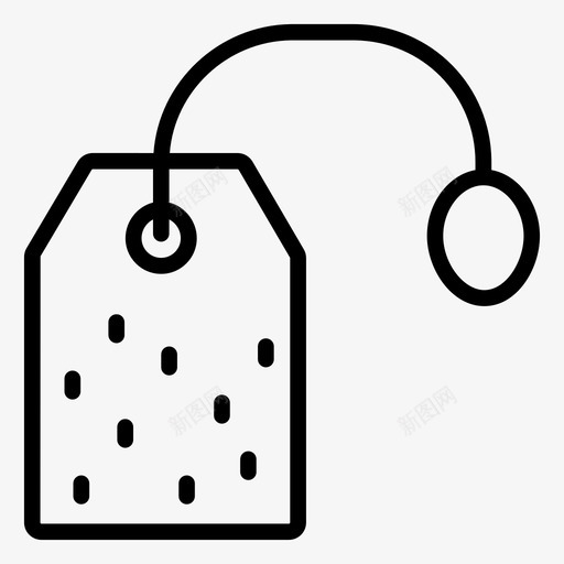 茶包咖啡标签svg_新图网 https://ixintu.com 咖啡 茶包 标签 咖啡店 线图 图标