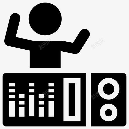 dj磁盘骑师dj混音器svg_新图网 https://ixintu.com 磁盘 骑师 混音 音乐家 新年 标志 图标