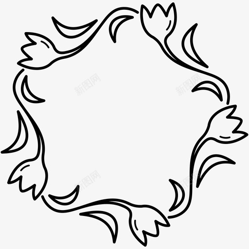 花卉图案边界花束花svg_新图网 https://ixintu.com 花卉 图案 边界 花束 装饰性 春季 植物 花环 心脏 分隔