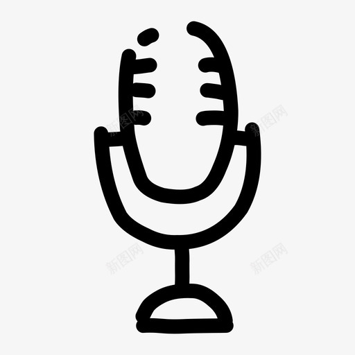 录音机手绘麦克风svg_新图网 https://ixintu.com 录音机 手绘 麦克风 语音