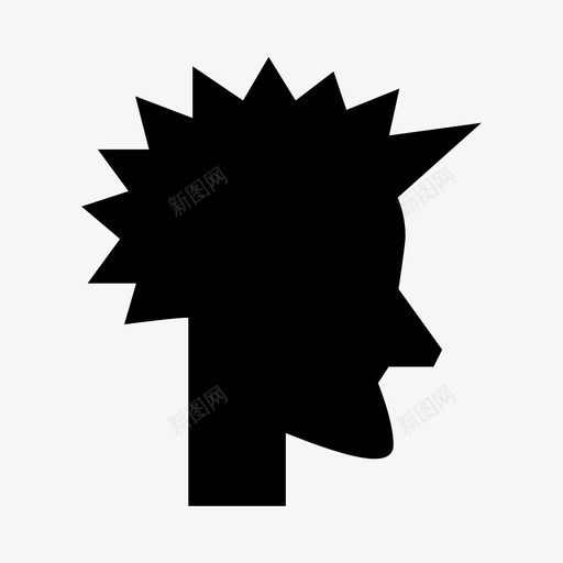 朋克脸头svg_新图网 https://ixintu.com 男人 朋克 头人 人的 头像