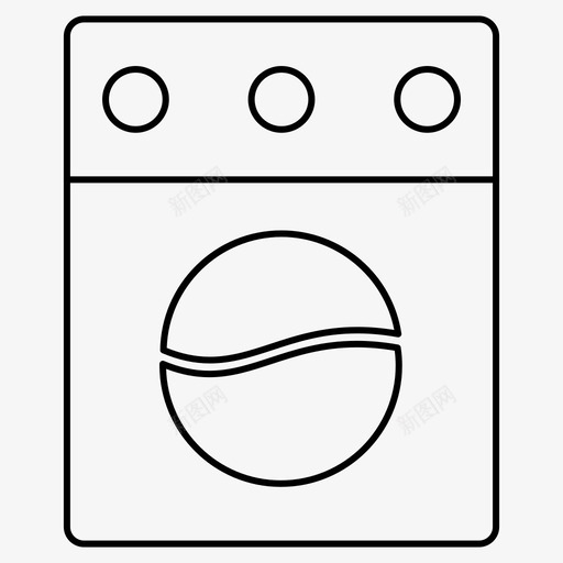 洗衣机家电家用电器svg_新图网 https://ixintu.com 洗衣机 家电 家用电器 室内设计 图标 细线