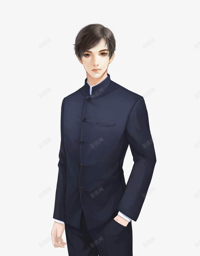 中山装少年l2png免抠素材_新图网 https://ixintu.com 中山装 少年