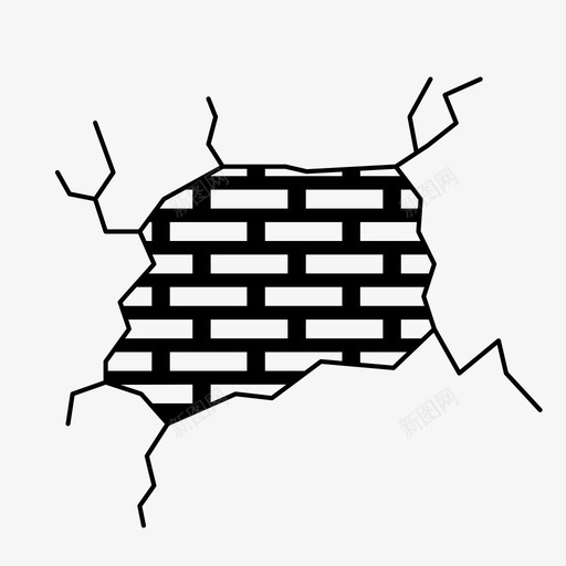砖墙开裂压碎svg_新图网 https://ixintu.com 砖墙 开裂 压碎