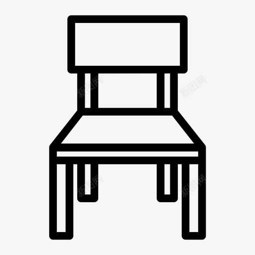 椅子长凳学校svg_新图网 https://ixintu.com 学校 座位 椅子 长凳 图标 设置 轮廓