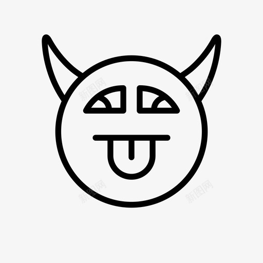 恶魔脸角svg_新图网 https://ixintu.com 恶魔 脸角 舌头 表情