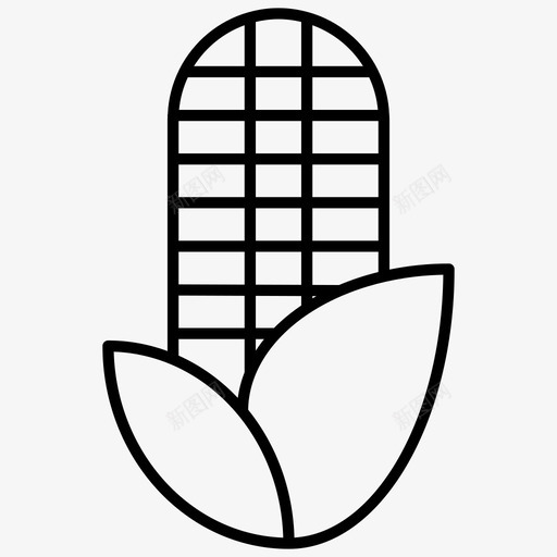 玉米秋季2px线条图标svg_新图网 https://ixintu.com 玉米 秋季 线条 图标