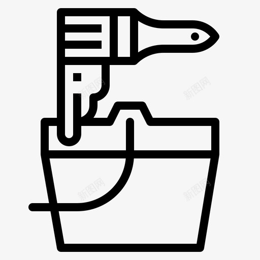油漆桶刷子创意轮廓图标集svg_新图网 https://ixintu.com 油漆 漆桶 刷子 创意 轮廓 图标
