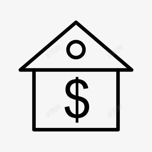 贷款住房抵押贷款svg_新图网 https://ixintu.com 贷款 住房 抵押贷款 线性 图标