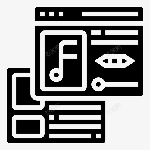 播放列表收听音乐svg_新图网 https://ixintu.com 播放列表 收听 音乐 播放器 歌曲 联机 流线