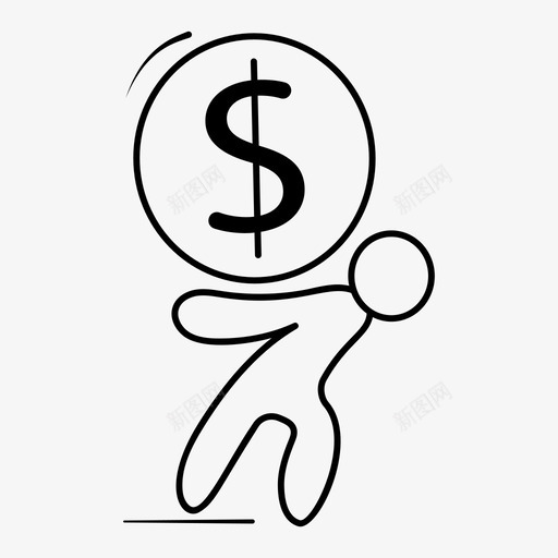 贷款津贴债务svg_新图网 https://ixintu.com 贷款 津贴 债务 抵押贷款 负担 货币 银行 金融 线图 图标