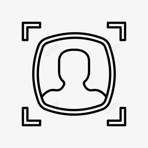 人脸识别生物识别检测svg_新图网 https://ixintu.com 人脸 识别 生物识别 检测 面部 登录 电脑 界面 轮廓