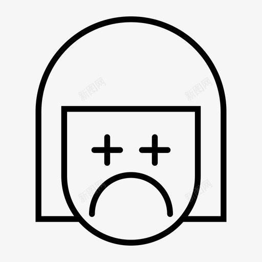 女孩失望表情svg_新图网 https://ixintu.com 女孩 表情 失望 眨眼