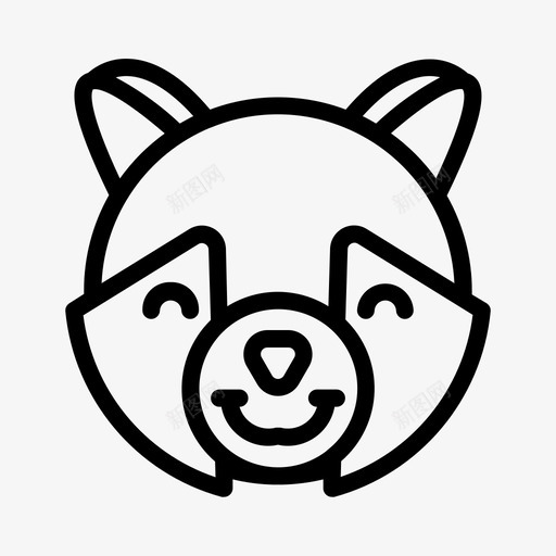 小熊猫动物脸动物玩具svg_新图网 https://ixintu.com 动物 小熊猫 玩具 快乐 动物园 轮廓