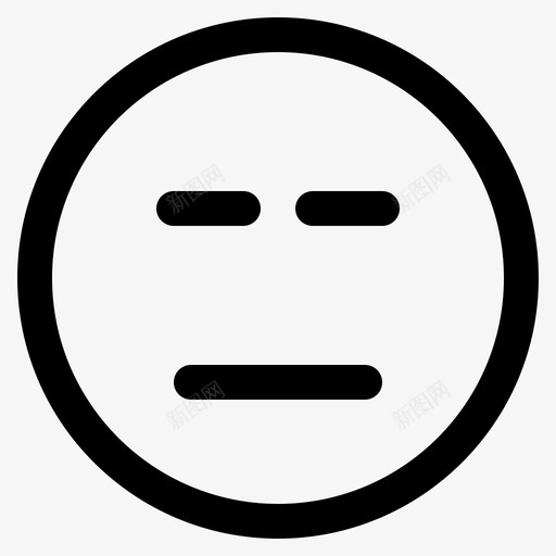 无表情表情符号脸svg_新图网 https://ixintu.com 符号 表情 无表情