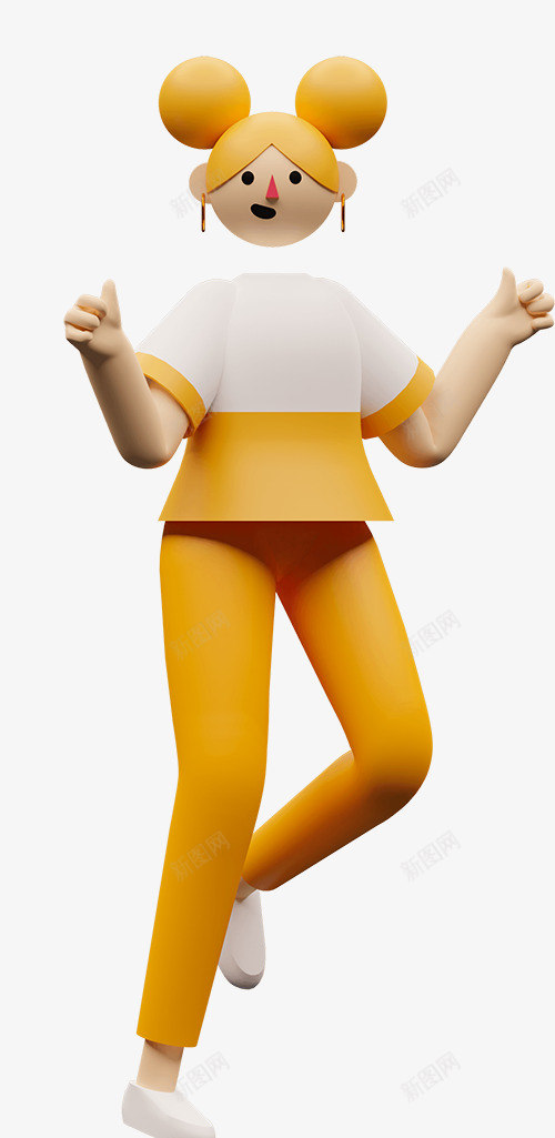 3D卡通女孩插画图png免抠素材_新图网 https://ixintu.com 卡通 女孩 插画 画图