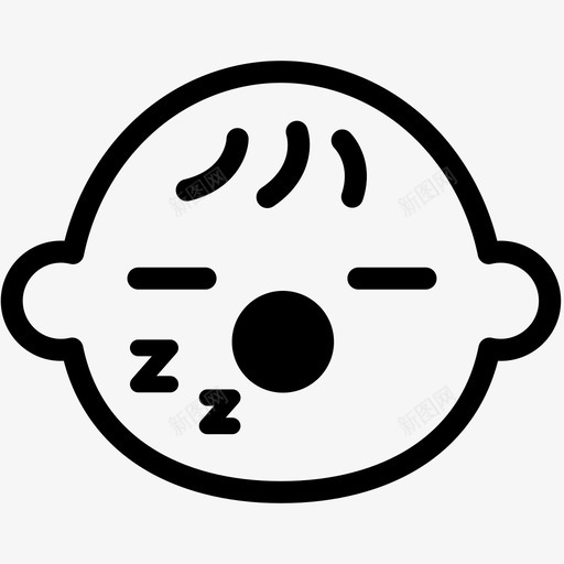 睡觉宝宝孩子svg_新图网 https://ixintu.com 宝宝 孩子 表情 符号 睡觉 情绪 卷个