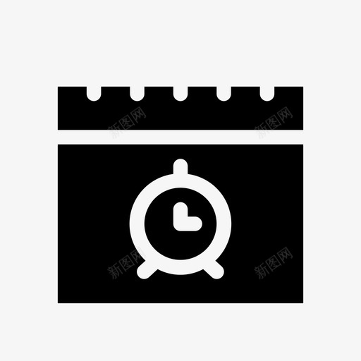 提醒业务日历svg_新图网 https://ixintu.com 日历 提醒 业务 日期 日月 黑色