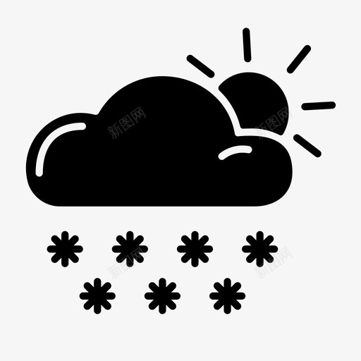 云雪太阳svg_新图网 https://ixintu.com 天气 太阳 冬天 雕文