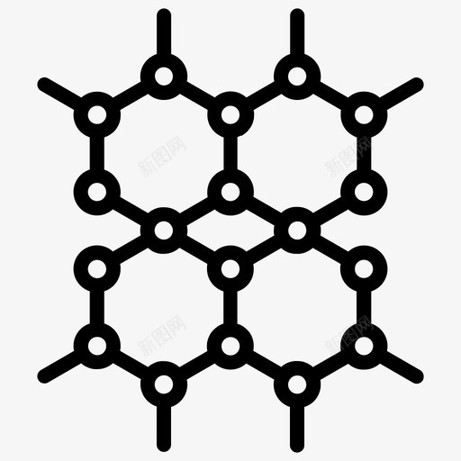 键合化学键合网络svg_新图网 https://ixintu.com 化学键 网络 科学 医学 图标 加粗 粗线