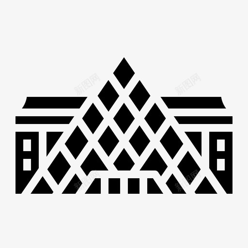 卢浮宫金字塔地标博物馆svg_新图网 https://ixintu.com 卢浮宫 金字塔 地标 博物馆 巴黎 实心 图标