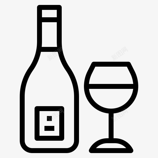葡萄酒酒类饮料svg_新图网 https://ixintu.com 饮料 葡萄酒 酒类 酒瓶 奢侈品 食品 轮廓 图标
