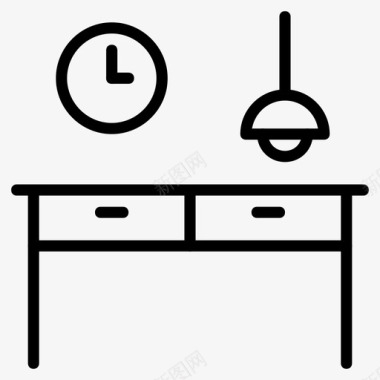 桌子天花板灯时钟图标