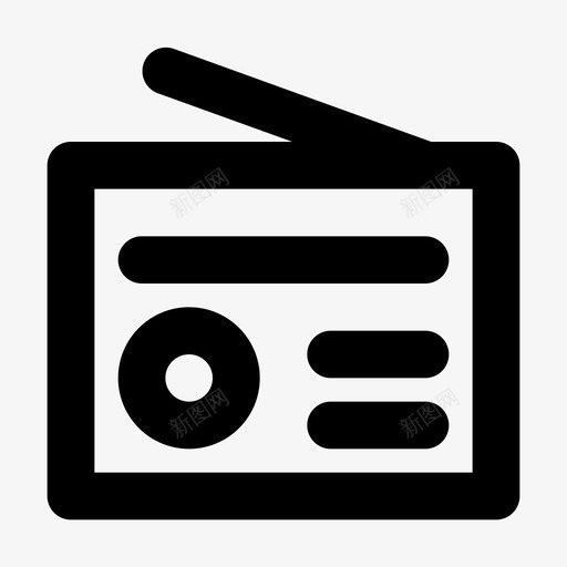 电子媒体旧收音机svg_新图网 https://ixintu.com 电子 收音机 媒体 传输 概要