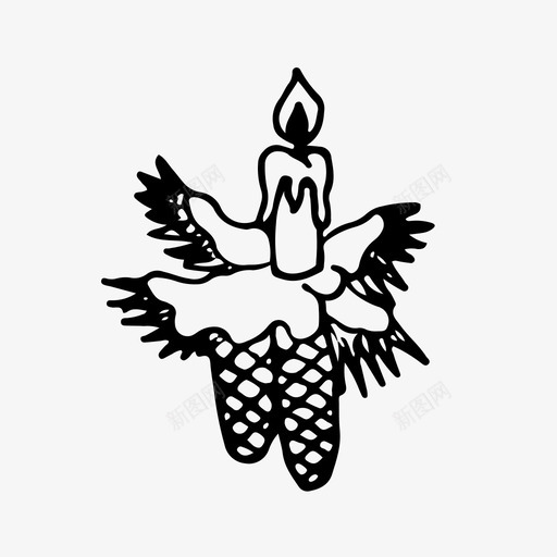 蜡烛圣诞节新年svg_新图网 https://ixintu.com 圣诞节 蜡烛 新年 圣诞树 手绘