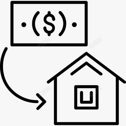 财产房屋金钱svg_新图网 https://ixintu.com 财产 房屋 金钱 购买 租金 业务
