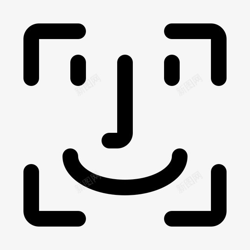 人脸识别应用界面svg_新图网 https://ixintu.com 人脸 识别 界面 应用 安全 基本 字形