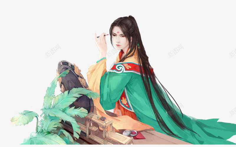 描花钿的公子540png免抠素材_新图网 https://ixintu.com 描花 公子