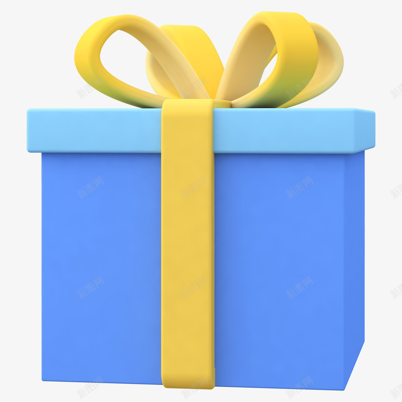 c4d蓝色正方形礼盒礼物Moregveypng_新图网 https://ixintu.com 蓝色 正方形 礼盒 礼物
