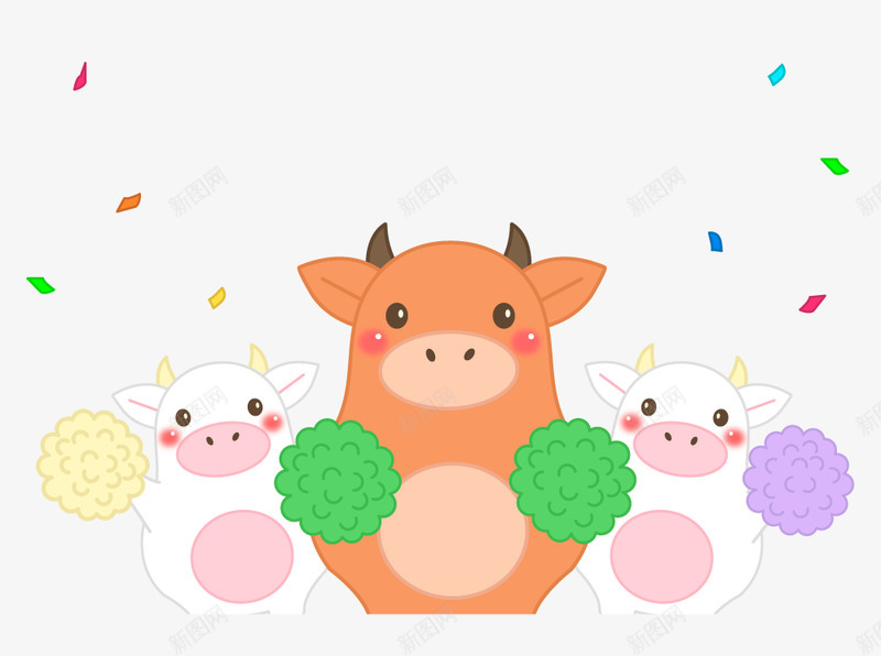 2021牛年手绘卡通可爱png免抠素材_新图网 https://ixintu.com 牛年 手绘 卡通 可爱