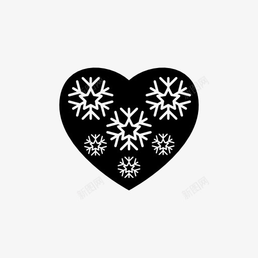 雪花图案心形图标png免抠素材_新图网 https://ixintu.com 雪花 图案 心形 图标