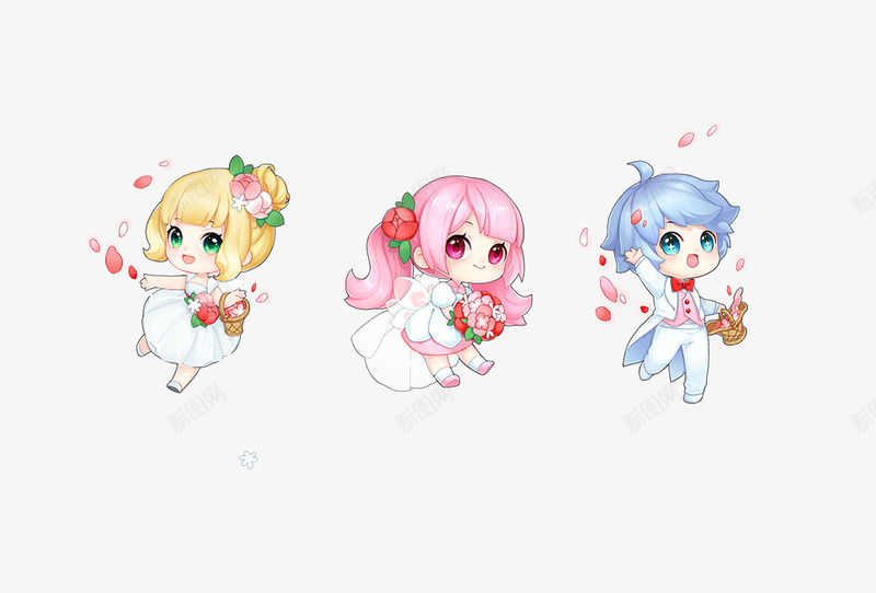 浪漫花童png免抠素材_新图网 https://ixintu.com 浪漫 花童