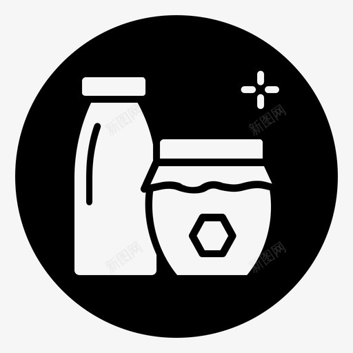 蜂蜜瓶甜点食物svg_新图网 https://ixintu.com 蜂蜜 甜点 食物 感谢 第一天 黑色 填充 减去 前面
