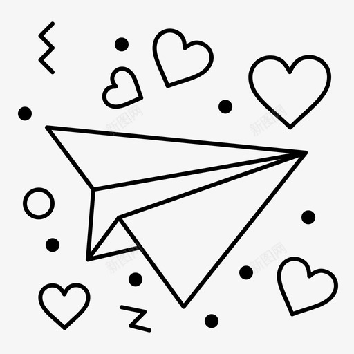 信爱送svg_新图网 https://ixintu.com 情人节 信爱 细线